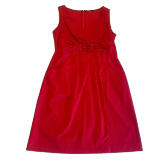 Elie Tahari  Sheath Dress Women size 8 Red Summer Lightweight Cotton blend - Picture 1 of 6